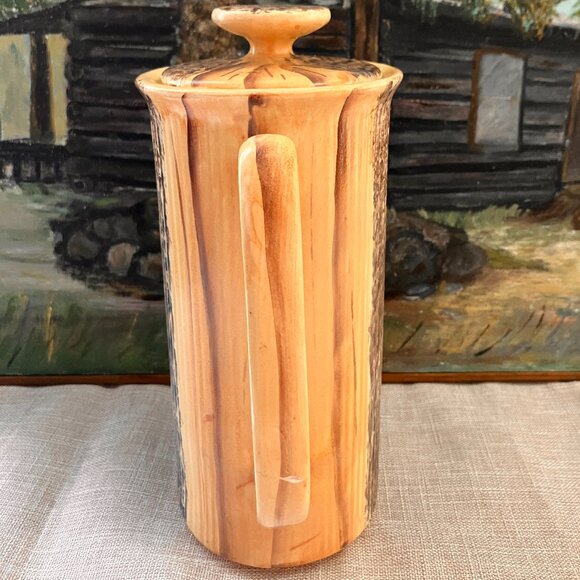 Vintage 1970's Price Kensington Phoenician Large Coffee Pot, Wood Look Style - Picture 3 of 10